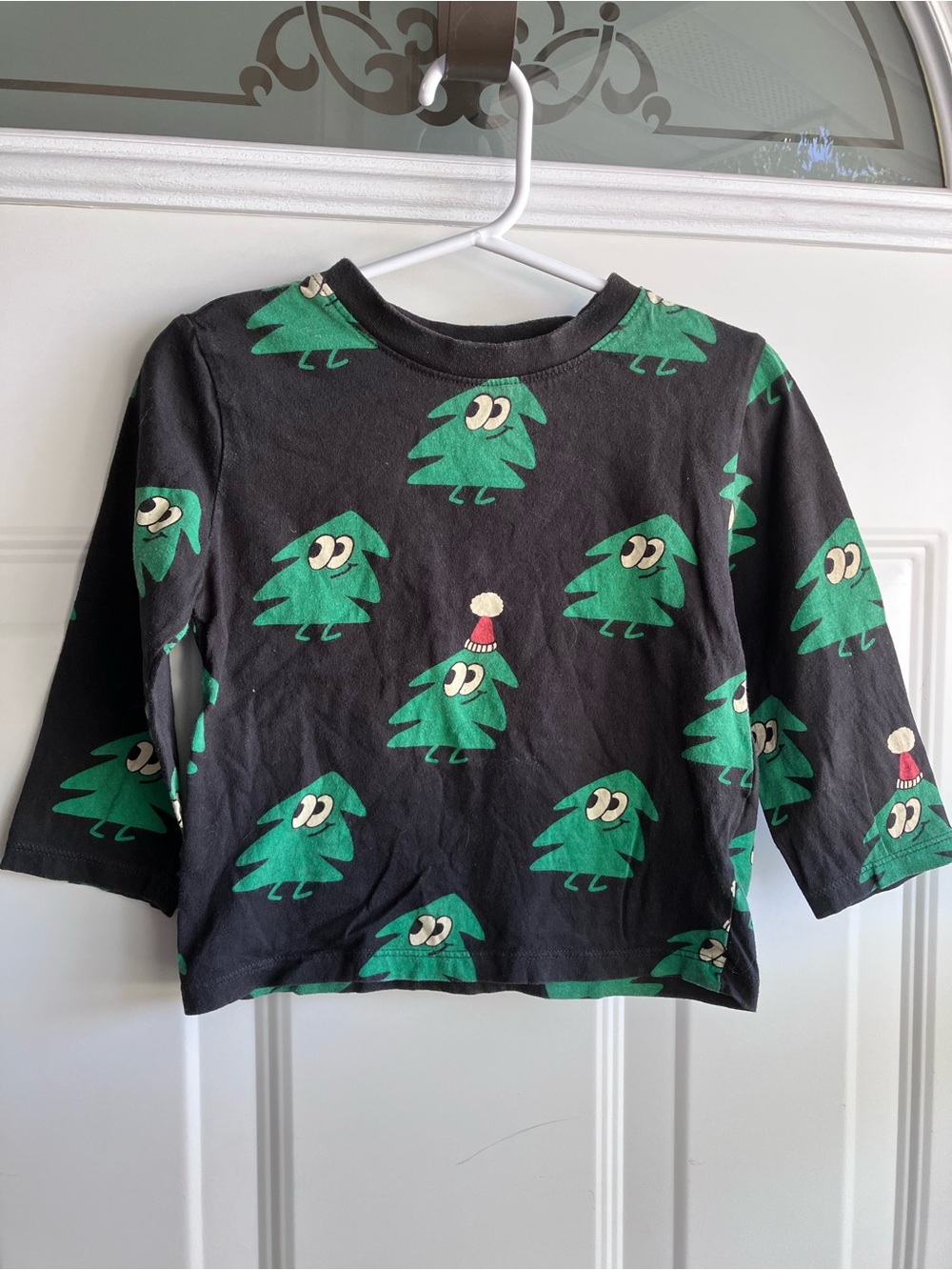 H&M Christmas tree black green long sleeve shirt 2T